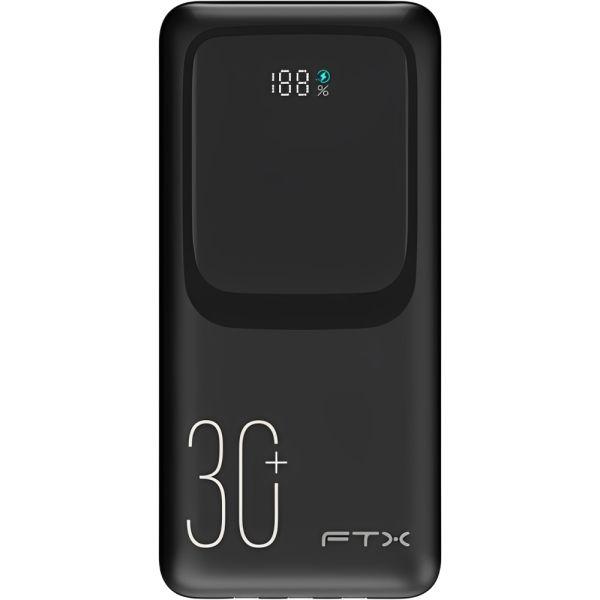 Carregador Portátil FTX PB-30LCD-BK 30.000 mAh 22.5 W com Cabo USB-C - Preto