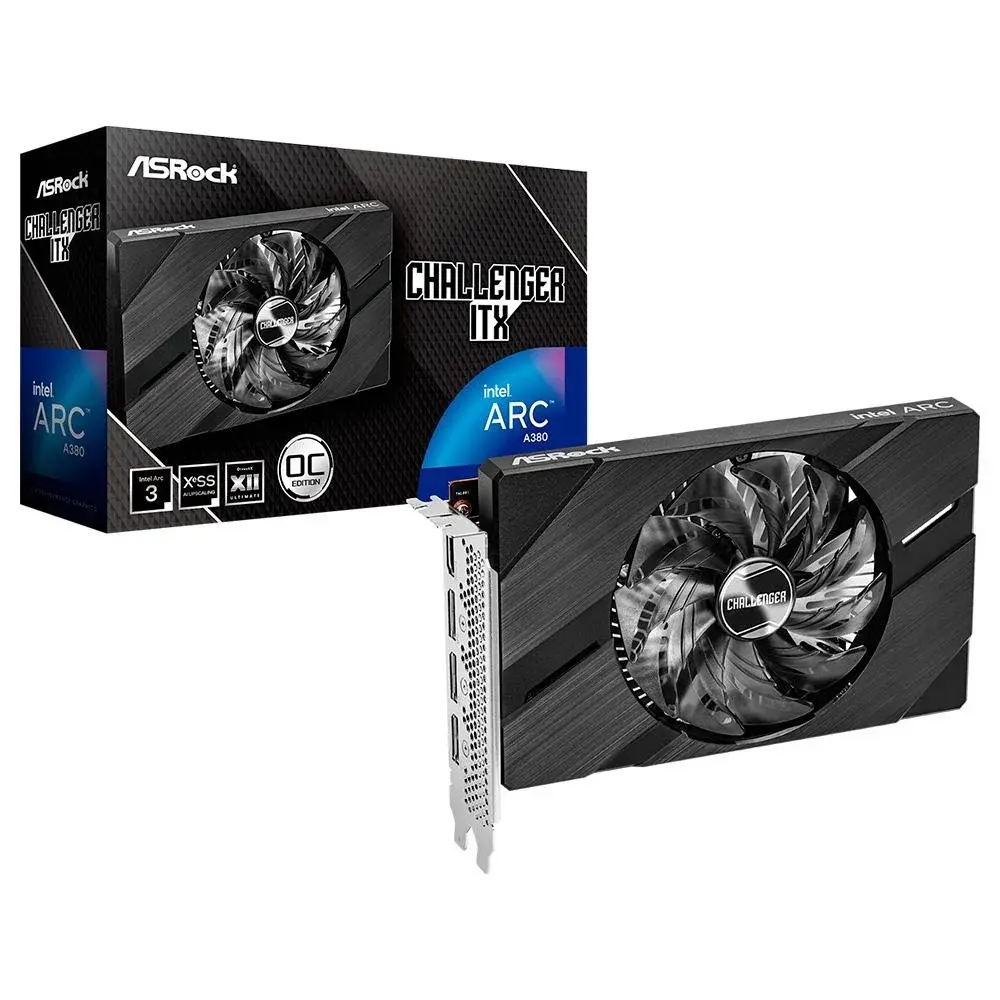 Placa de Vídeo Intel Arc A380 ASRock Challenger ITX 6GB GDDR6 - 90-GA3KZZ-00UAN