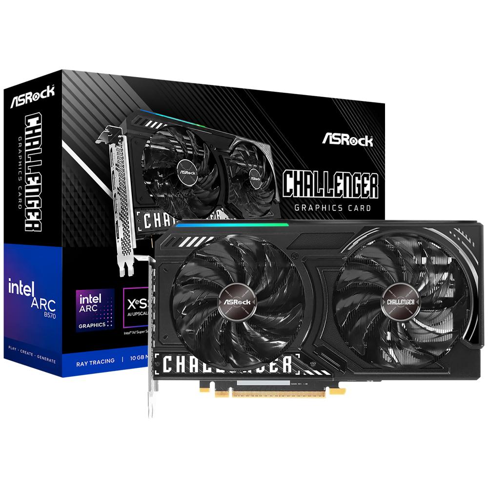 Placa de Video ASRock Challenger OC 10GB Intel ARC B570 GDDR6 (90-GA5KZZ-00UAN)