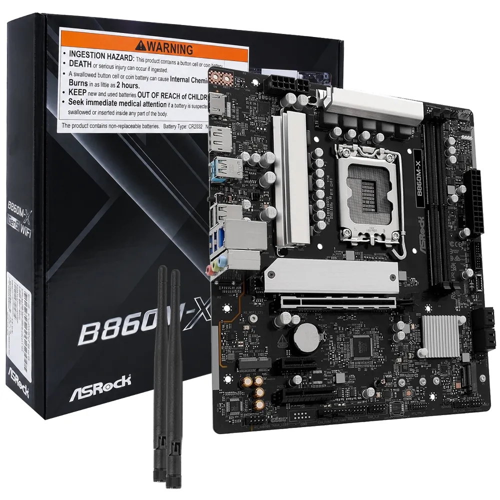 Placa Mãe ASRock B860M-X Gen 5 Wi-Fi Socket LGA 1851 / DDR5