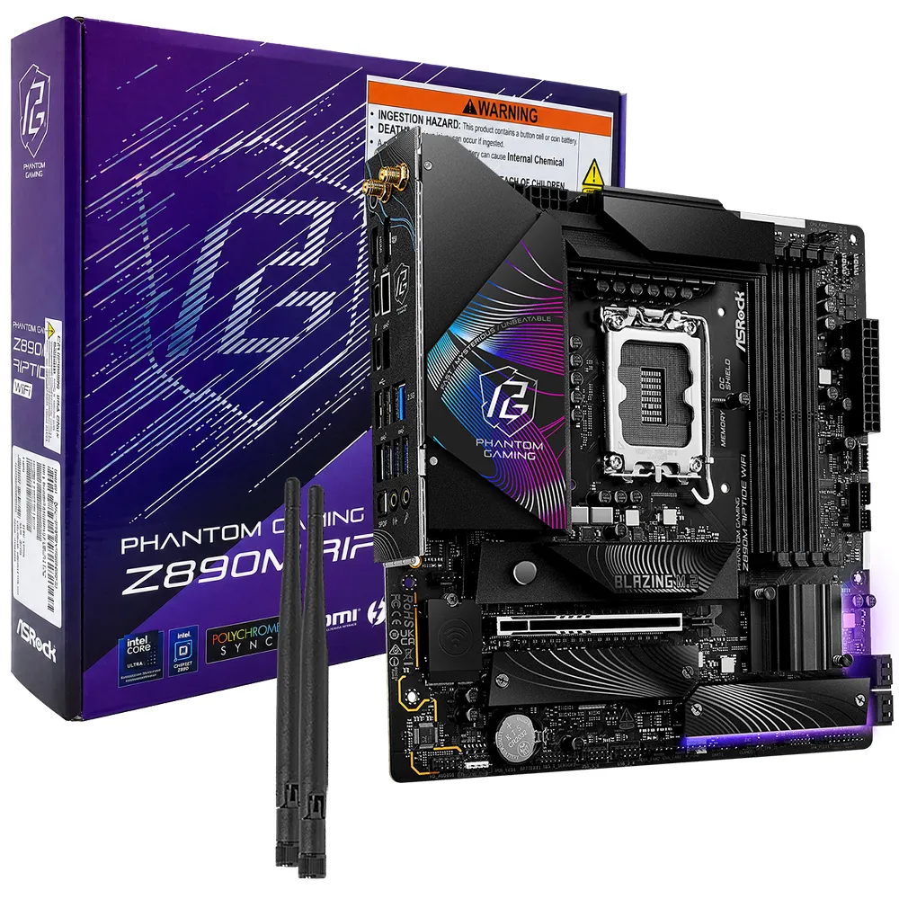 Placa Mãe ASRock Z890M Riptide Wi-Fi LGA 1851 / DDR5