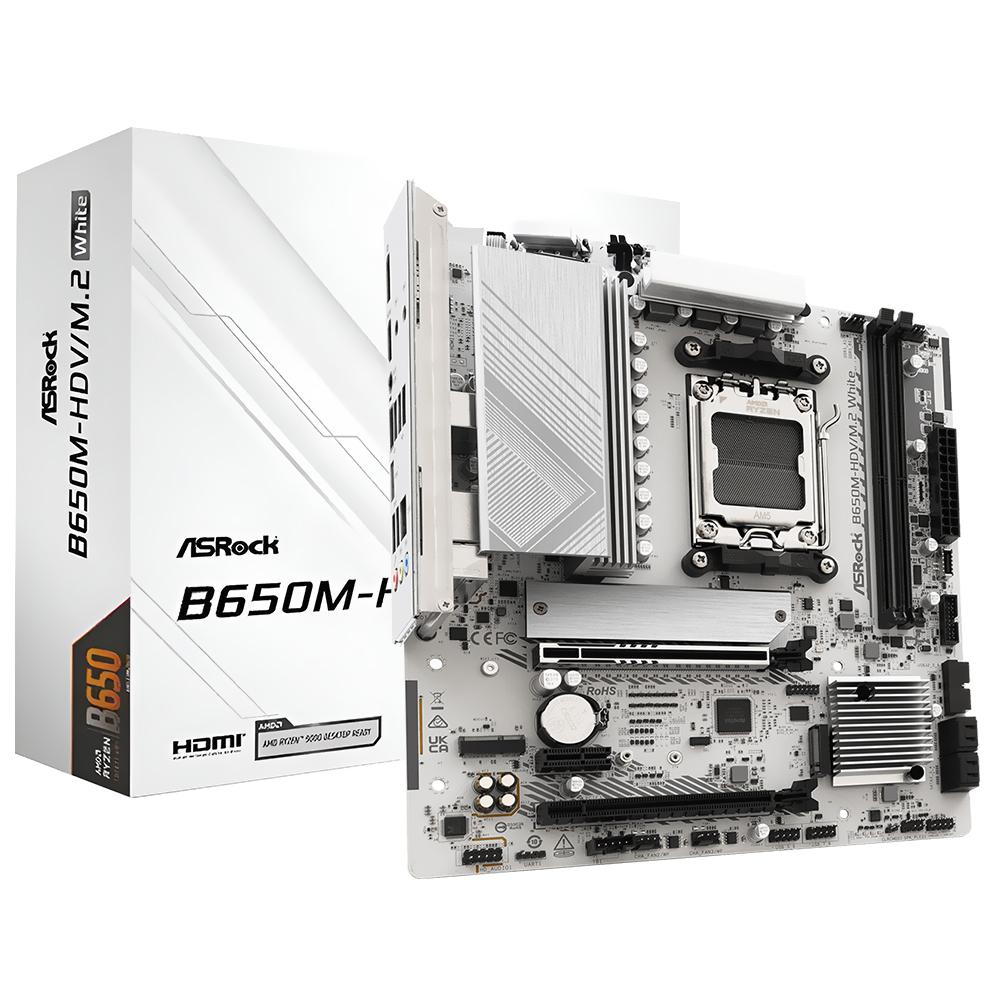 Placa-Mãe ASRock B650M-HDV/M.2 White Socket AM5 / DDR5