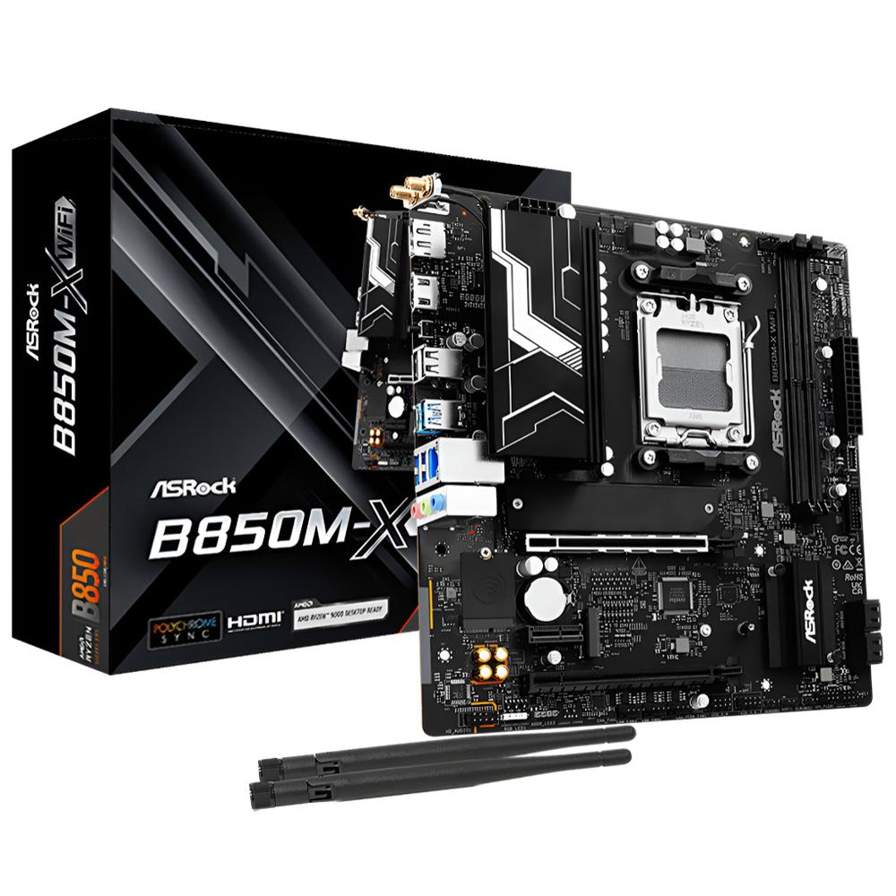 Placa-Mãe ASRock B850M-X Wi-Fi R2.0 Socket AM5 / DDR5