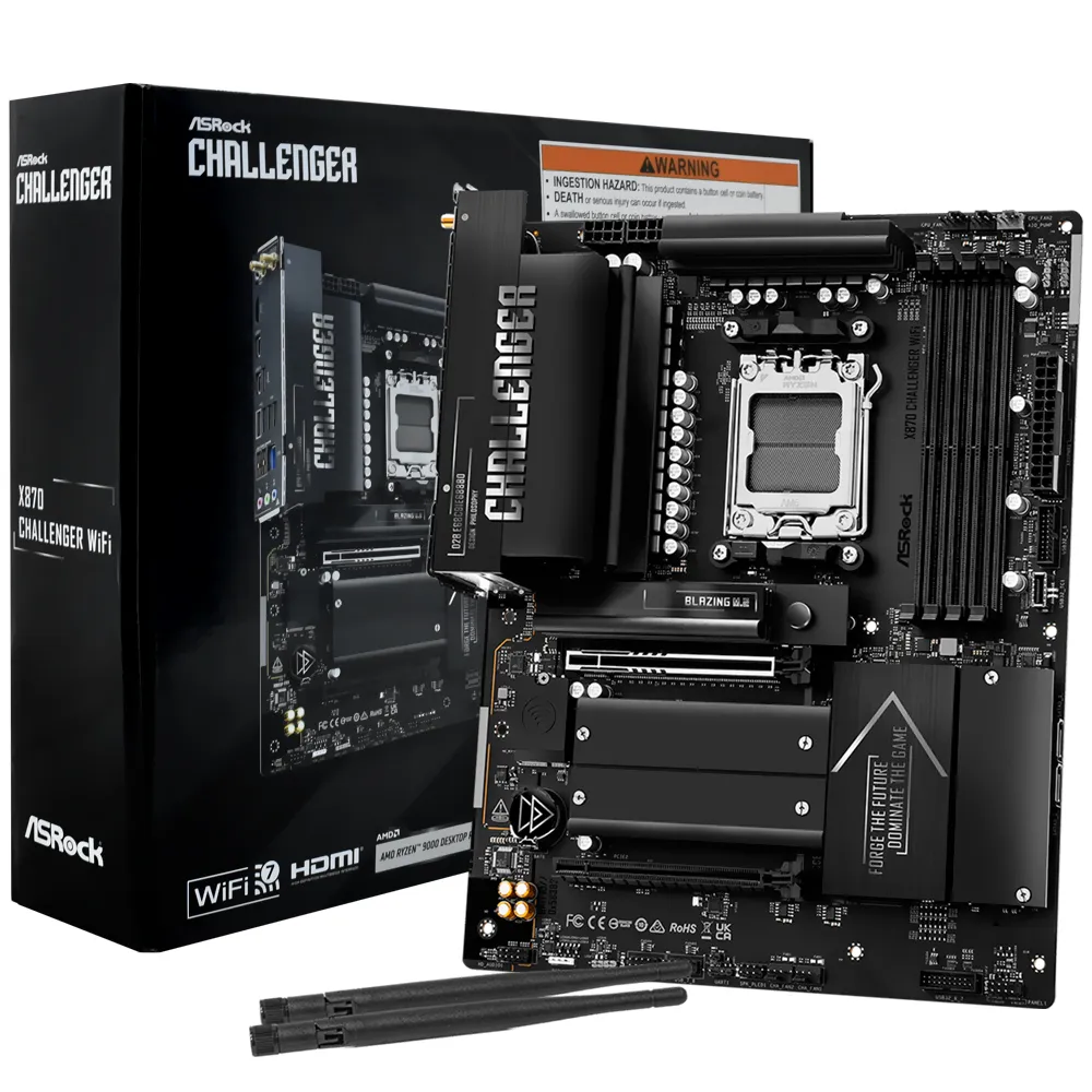 Placa Mãe ASRock X870 Challenger Wi-Fi Socket AM5 / DDR5