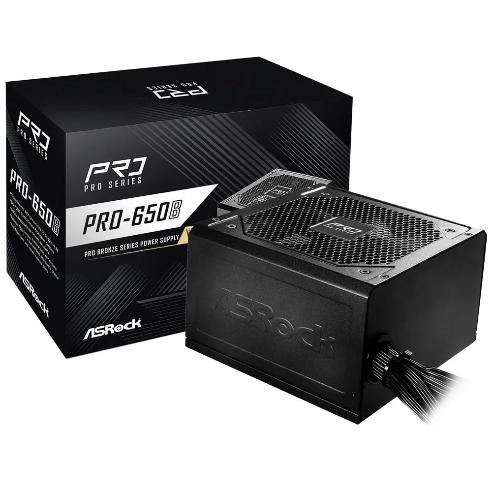 Fonte de Alimentação ASRock Pro-650B V2 80 Plus Bronze (90-UXR065-BNUA2)