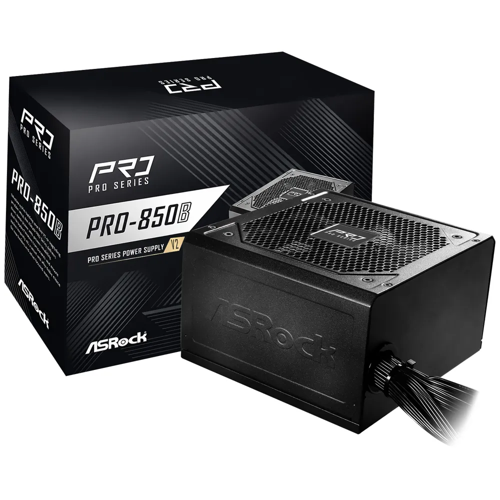 Fonte ASRock PRO-850B V2 850W 80 Plus Bronze ATX 3.1 - Preto (90-UXR085-BNUA2)