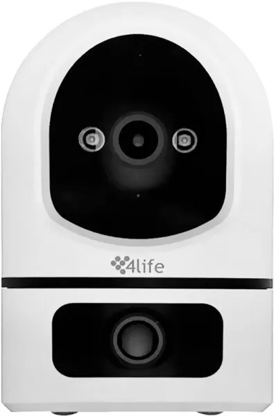 Câmera Smart Wi-Fi 4Life TrakDuo 360° Dual 3MP + 3MP - Branco (FLU25X)