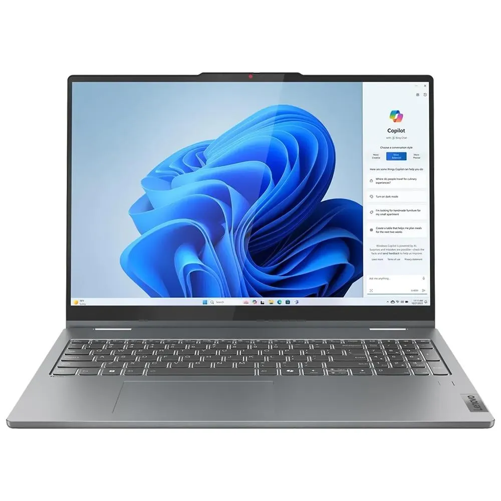 Notebook Lenovo IdeaPad 5 2-em-1 16AHP9 AMD Ryzen 7 8845HS Tela Touch WUXGA 16.0" / 16GB / 1TB SSD / Win11Home - Cinza (83DS0056US)