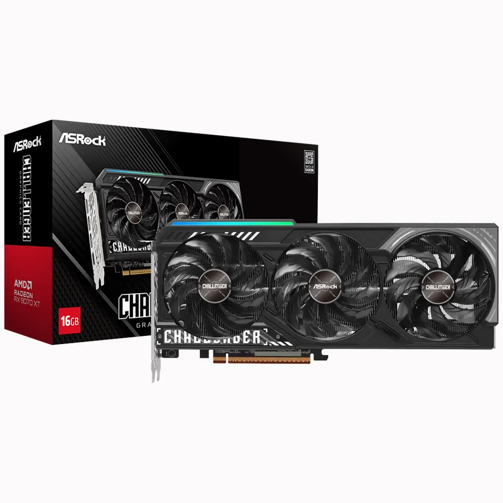 Placa de Vídeo ASRock Challenger Radeon RX9070 XT 16GB GDDR6 - 90-GA61ZZ-00UAN