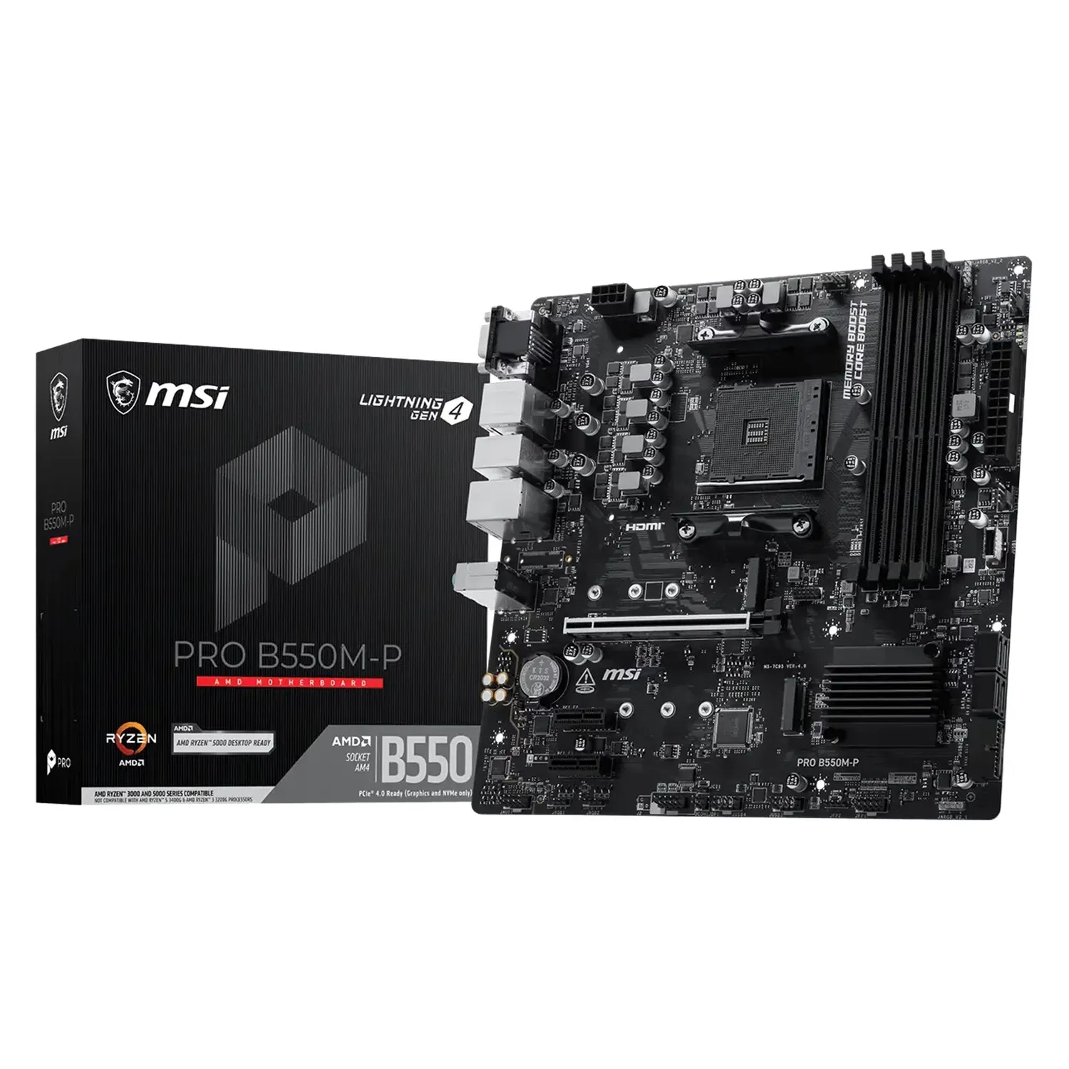 Placa Mãe MSI PRO B550M-P DDR4 Socket AM4 Chipset AMD B550 Micro ATX (911-7C95-206)