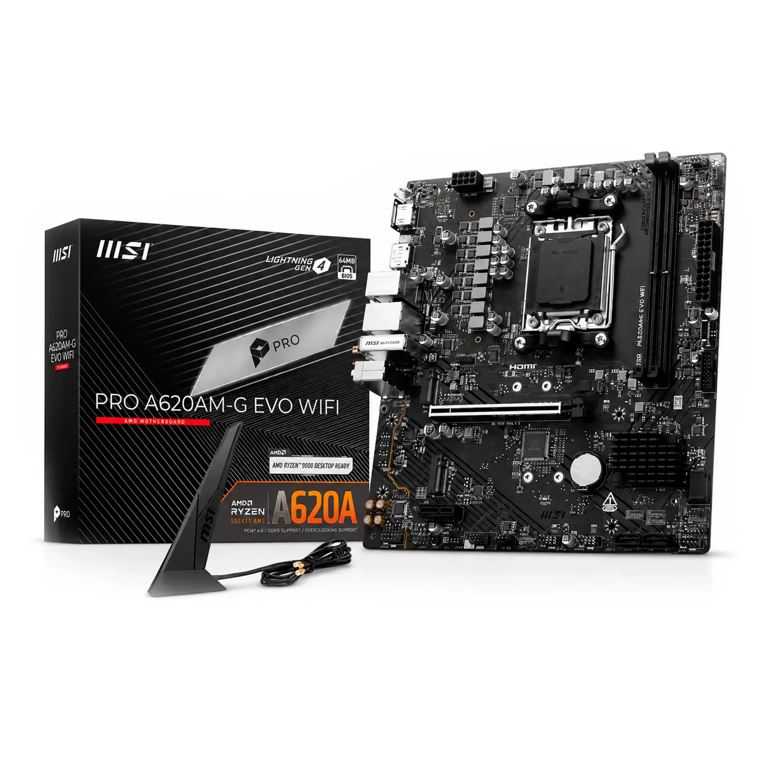 Anúncio: Placa Mãe MSI Pro A620AM-G Evo WiFi DDR5 Socket AM5 Chipset AMD A620 Micro ATX (911-7E96-002)