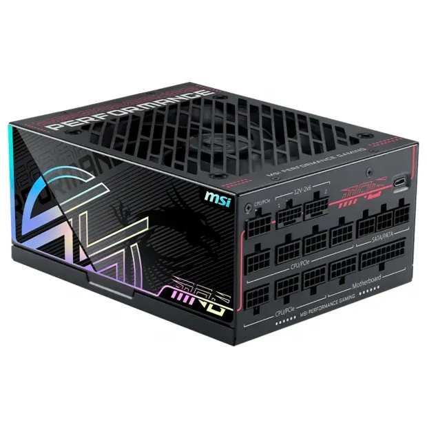 Fonte MSI MPG Ai1600TS PCIE5 1600W 80 Plus Titanium Full Modular ATX 3.1 (306-7ZPUA12-CE0)