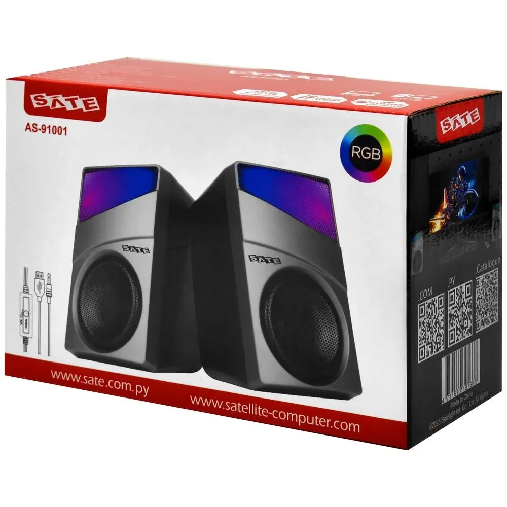 Caixa de Som Satellite AS-91001 Gamer RGB BT/USB