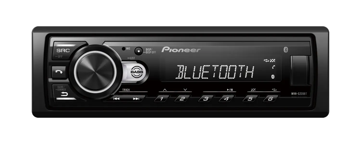 Som Automotivo Pioneer MVH-S235BT Bluetooth 5.0 USB Rádio FM 4x23W RMS Preto
