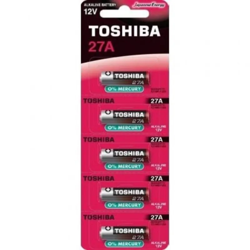 Bateria Alcalina Toshiba 27A 12V - 5 Unidades
