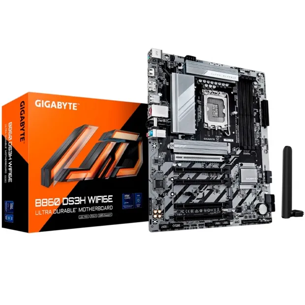 Placa-Mãe Gigabyte Intel B860 LGA 1851 DDR5 Wi-Fi 6E - B860 DS3H WIFI6E