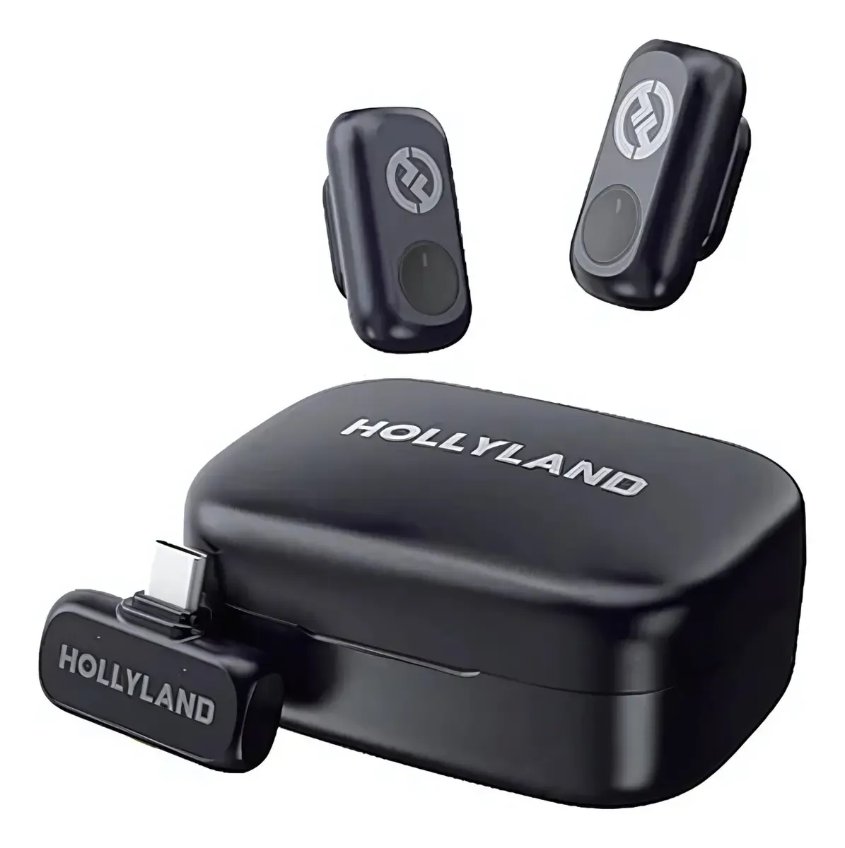 Microfone Sem Fio Hollyland LARK A1 Duo USB-C 2.4GHz Preto