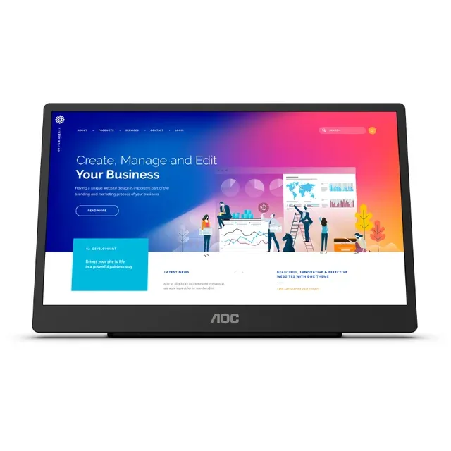Monitor Portátil AOC 15.6" Full HD IPS 60Hz USB-C/HDMI - Preto (16T20)