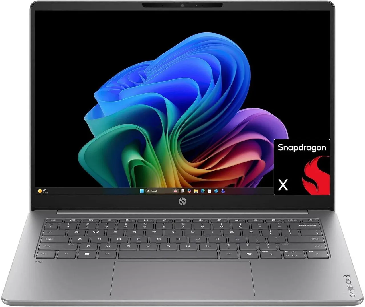 Notebook HP OmniBook 3 AI Snapdragon X 16GB/256GB 14" OLED 2K - Prata (14-HZ0688CL) Copiar título
