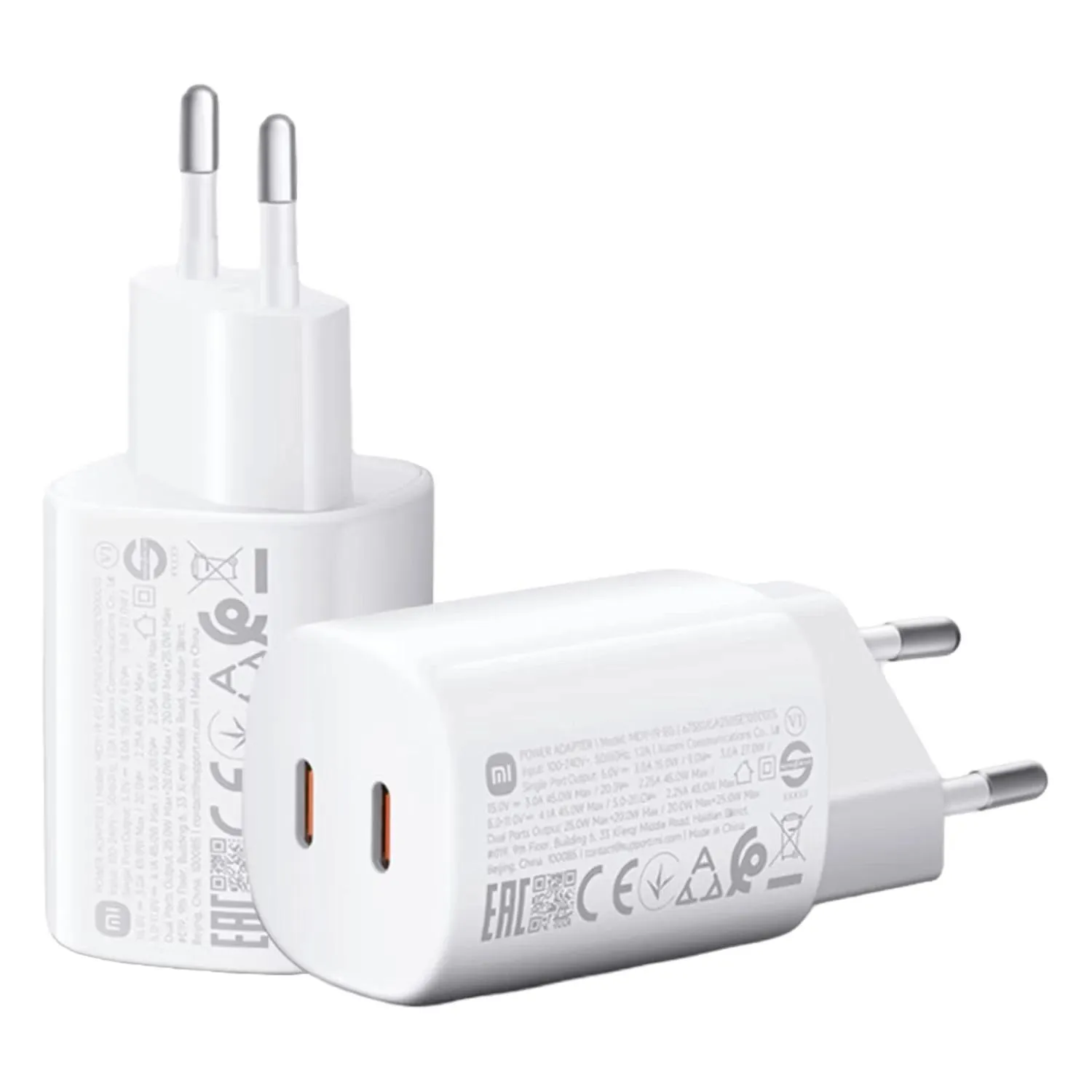 Carregador Xiaomi 45W Nano Turbo 2 Portas USB-C - Branco (BHR087EUS)
