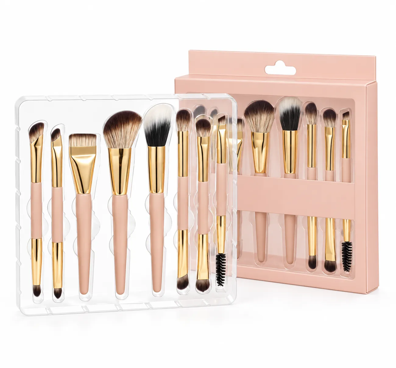 Kit Miss Rose com 8 Pincéis para Maquiagem 7201-009M