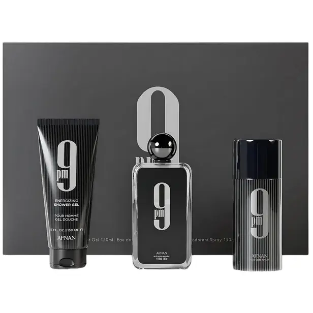Kit Afnan 9PM Masculino + Shower Gel + DEO 150 ML