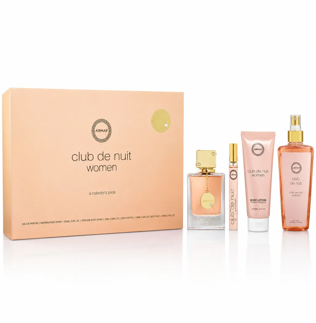 Kit Perfume Feminino Armaf Club de Nuit Woman EDP 105 ml + Body Lotion 100 ml + Body Mist 250 ml + Perfume de Bolsa 10 ml