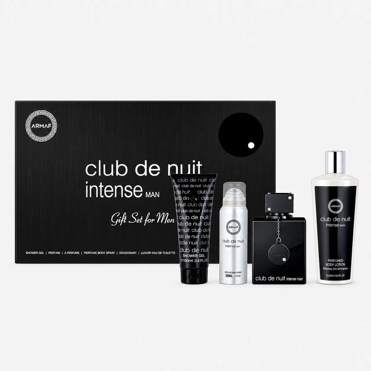 Kit Perfume Masculino Armaf Club de Nuit Intense Man EDT 105 ml + Shower Gel 100 ml + Shampoo 250 ml + Body Spray 50 ml