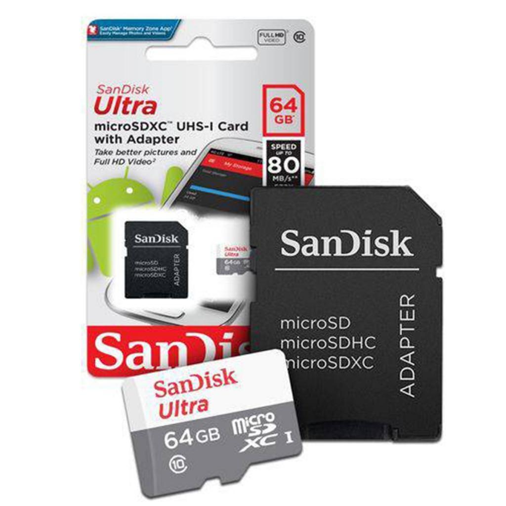 MEMORY SD MICRO 64GB SANDISK  ULTRA  CL10 100MB