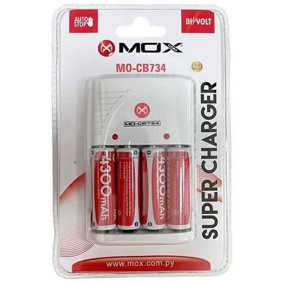 Carregador De Pilha Mox MO-CB734 C/4pilhas 4300MAH