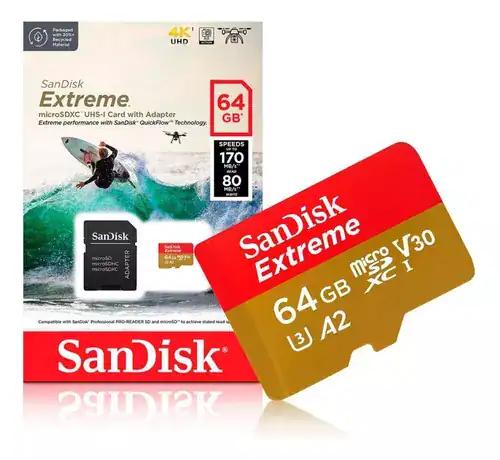 MEMORY SD MICRO 64GB SANDISK  EXTREME     170-80MB