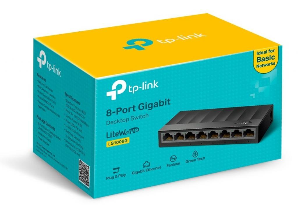 HUB  8 PORTAS TP-LINK LS1008G 10/100/1000 PLASTIC