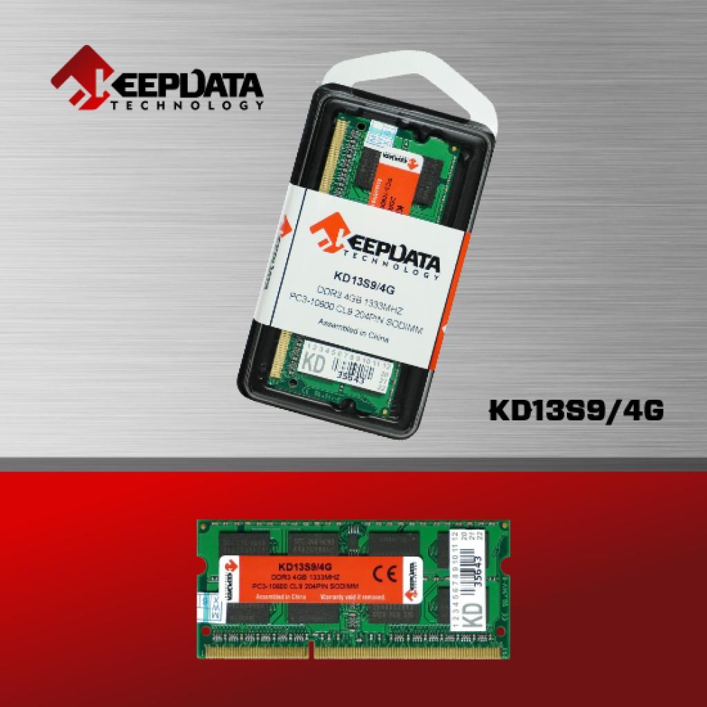 MEM P/ NTB DDR3  4GB 1333 KEEPDATA KD13S9/4G