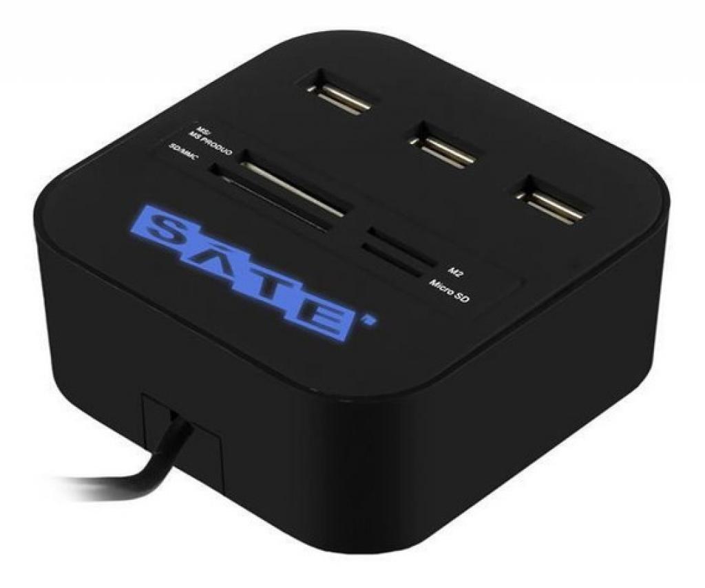 HUB  3 PORTAS SATE A-HUB07 + LEITOR MEMORIA