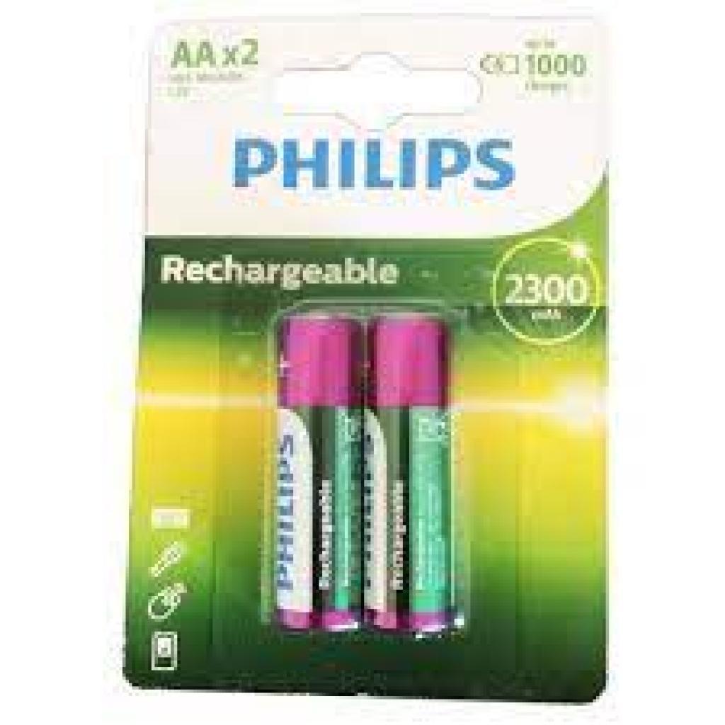 PILHA RECARREGAVEL PHILIPS AA  2500MAH C/2 IVA  SG