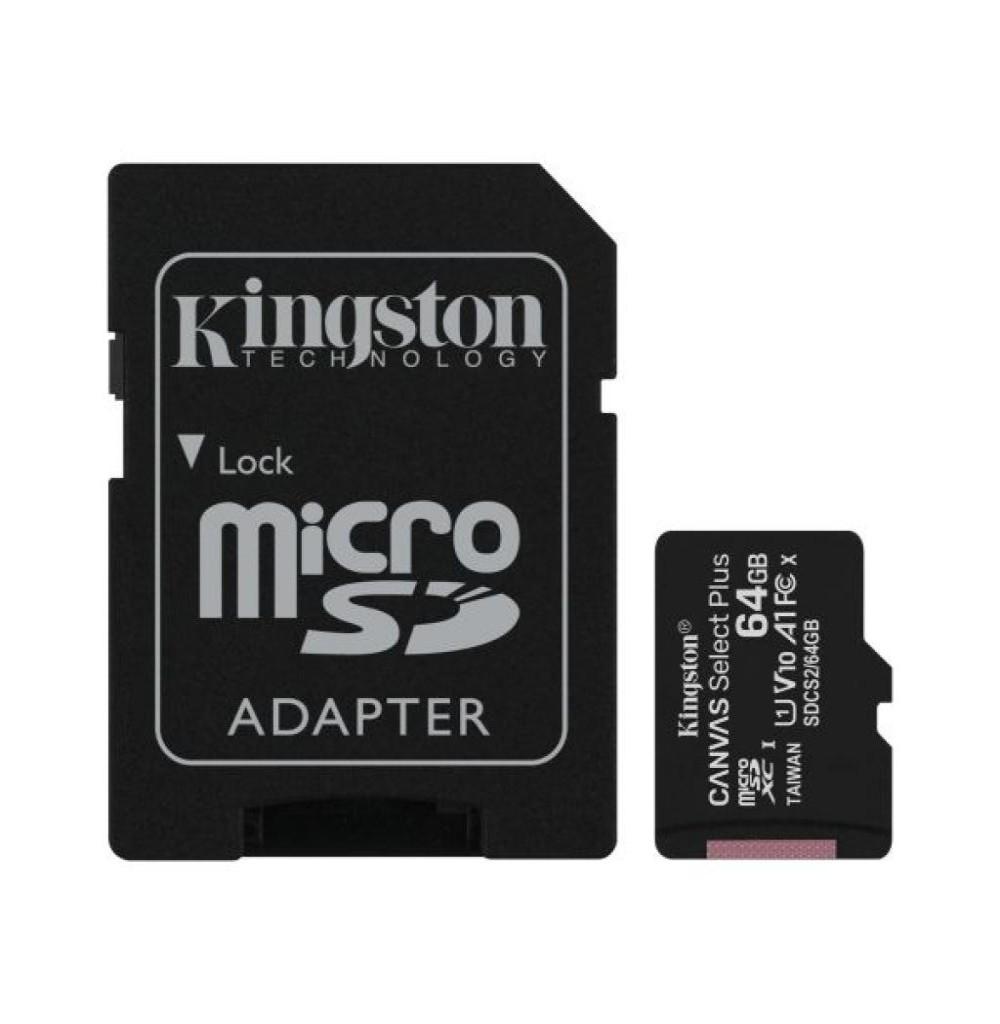 MEMORY SD MICRO 64GB KINGSTON CANVAS CL10 100MB