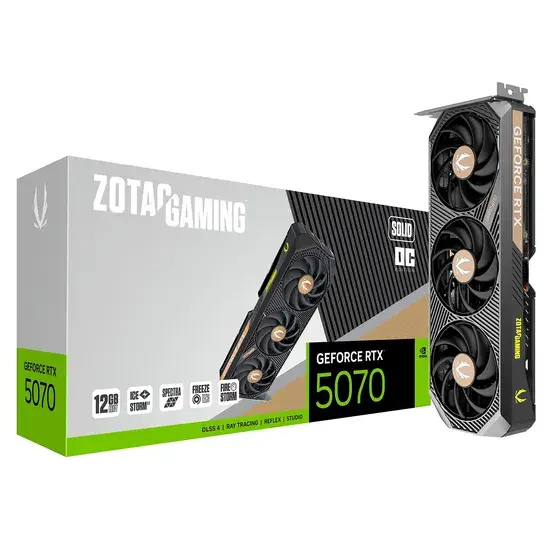Placa de Video 12GB EXP. GF-RTX5070 Zotac Solid Oc Gaming ZT-B50700J-10