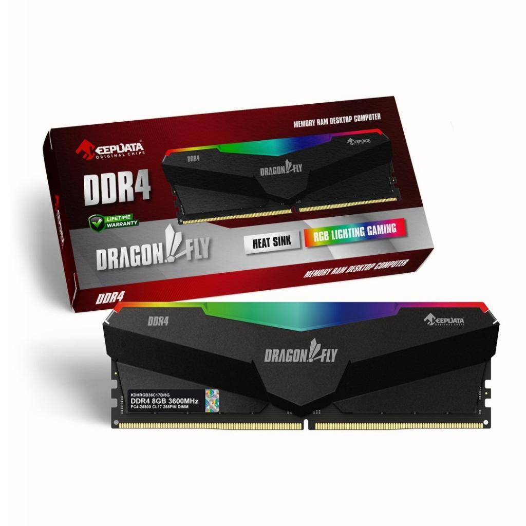 MEM DDR4 8GB 3600 KEEPDATA DRAGONFLY RGB BLACK