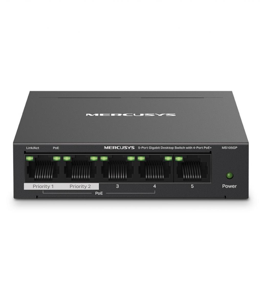 HUB  5 PORTAS MERCUSYS MS105GP 10/100/1000 POE+