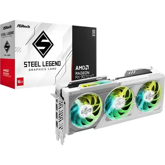 Placa de Video 16GB EXP. RX-9070XT Asrock Steel Legend White 90-GA5DZZ-00UAN