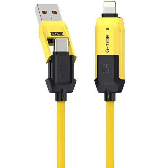 Cabo Celular G-Tide 1.5M 4X1 USB+USB-C+Light Am