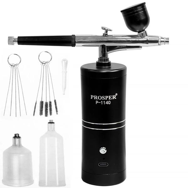 AEROGRAFO PROSPER P-1140 + COMPRESSOR DE AR PRETO*