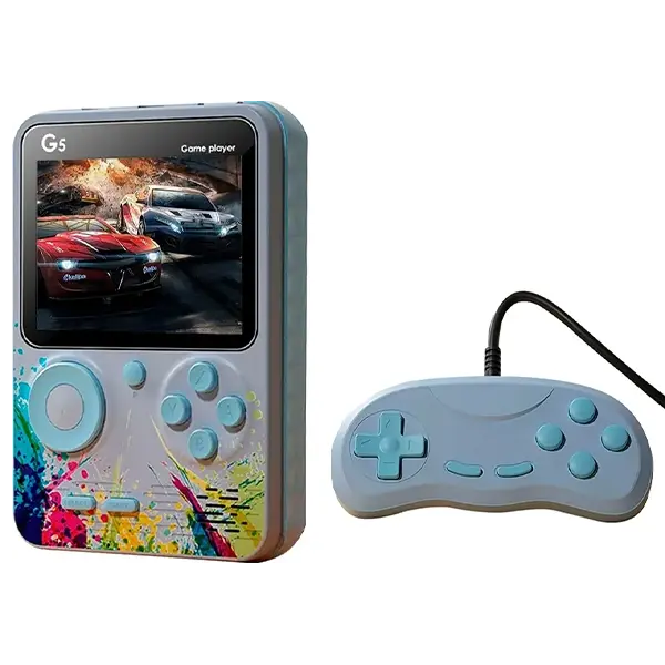 Console Game Portatil Box G5 500 Jogos + Controle Cinza/Azul